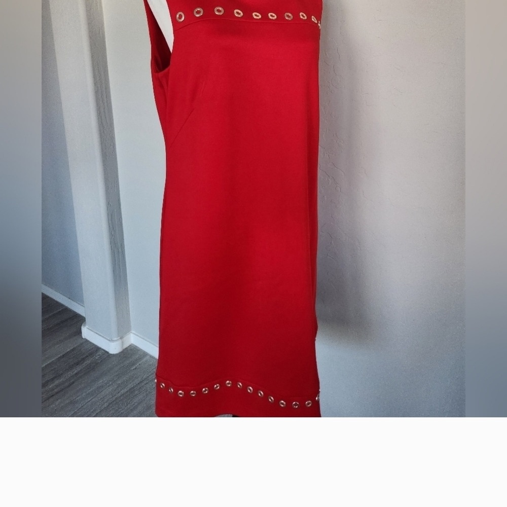 Karl Lagerfeld Red Dress with Gold Accents